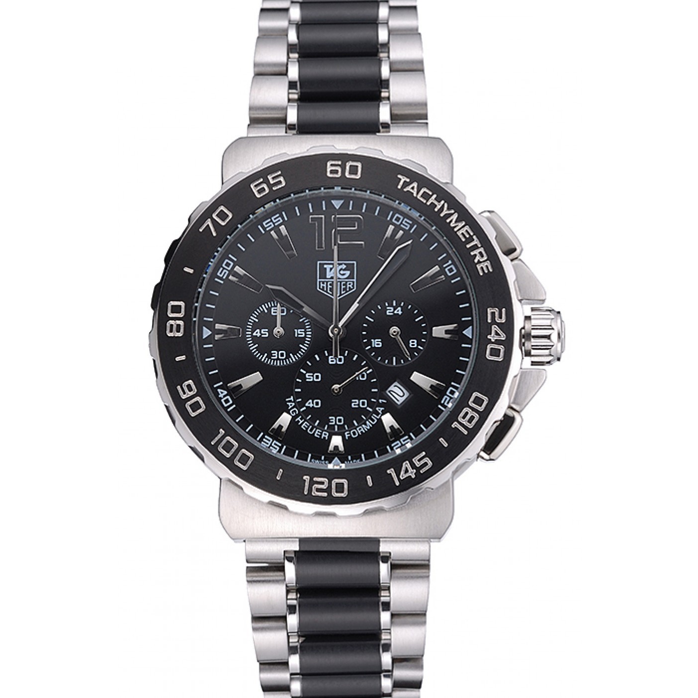 Tag Heuer Formula 1 Chronograph Black Dial Black Bezel Two Tone Stainless Steel Band 622412